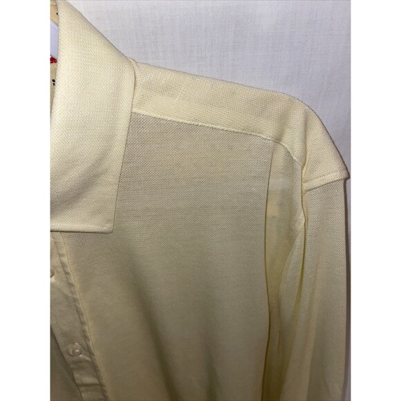 Reserve Dress Shirt Men’s Size Large Yellow Button Up Long Sleeve Cotton Linen - Picture 4 of 12